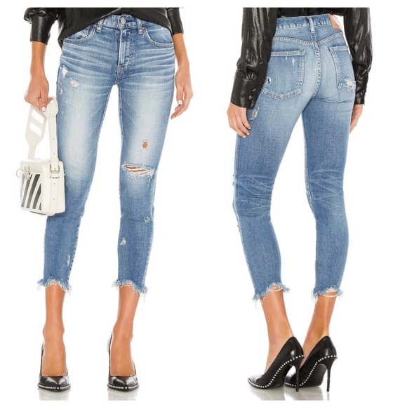 MOUSSY VINTAGE Jean Glendele Skinny Leg Blue Distressed Jeans Size 28 NEW - Picture 1 of 12